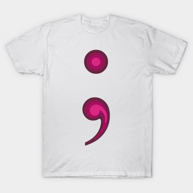 Pink semicolon T-Shirt by mia-alice85